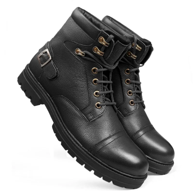 Bacca Bucci Black Street Fighter Chukka Derby Motorcycle Boots for Men | Best Price UAE